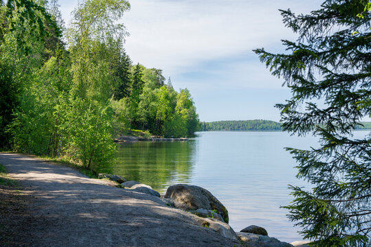 View of The Lake Vittrask in spring, Kirkkonummi, Finland