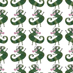 Kids seamless animals lizard pattern for fabrics and textiles and packaging and gifts and cards and linens and kids