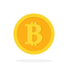 Bitcoin. Bitcoin icons isolated on white background. Sign of cryptocurrency. Crypto coin symbol. Gold logo of btc. Blockchain and crypto currency. Virtual commerce. Vector