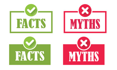 Facts vs myths concept, vector design, icon.