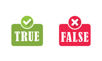 Set of  stamps with words True and False, vector illustration.