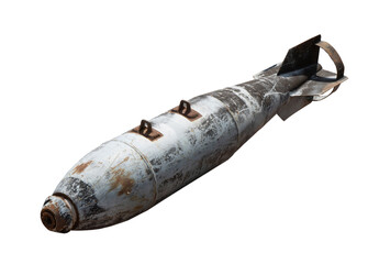 Russian military rocket bomb isolate on white background.