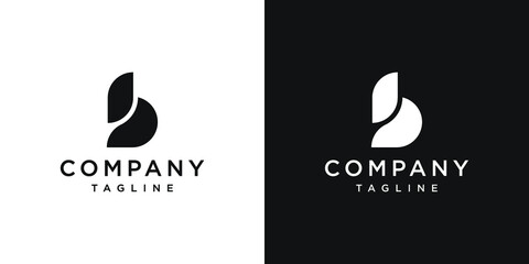 Creative Letter b Monogram Logo Design Icon Template White and Black Background