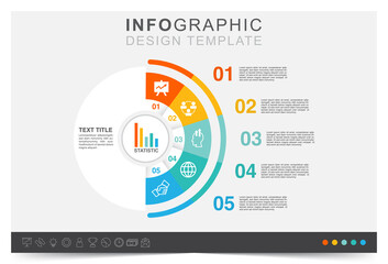 Modern infographic template, presentation finance infographic template, steps to business success, icon set