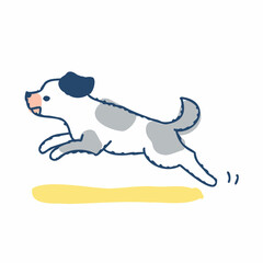 嬉しそうに走り回っている犬