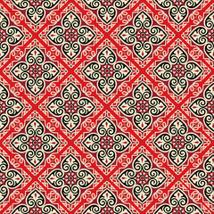 Abstract floral seamless pattern. Mosaic floral ornamental background. Muslim ornament in arab orient style with Arabic, Turkish, Indian motifs. Good for fabric, textile, wallpaper background design
