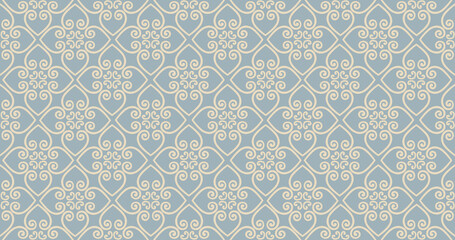 Abstract floral seamless pattern. Mosaic floral ornamental background. Muslim ornament in arab orient style with Arabic, Turkish, Indian motifs. Good for fabric, textile, wallpaper background design