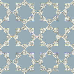 Abstract seamless pattern. Mosaic floral diagonal tile ornamental background. Muslim line ornament in arab orient style