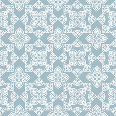 Seamless pattern with floral asian ornament. Abstract ornamental texture. Artistic diagonal flourish tile background in arab orient style