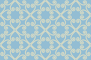 Seamless pattern with floral asian ornament. Abstract ornamental texture. Artistic diagonal flourish tile background in arab orient style