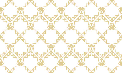 Abstract arabesque seamless pattern. Linear floral geometric line ornament. Artistic  backdrop in arab asian decorative style