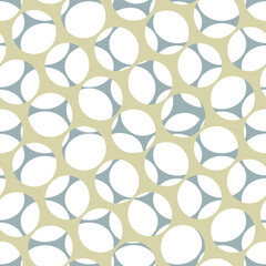 Abstract ornamental seamless pattern. Stylish geometric background with round shapes. Artistic bubbles backdrop