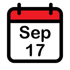 Calendar icon with seventeenth September