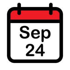 Calendar icon with twenty fourth September