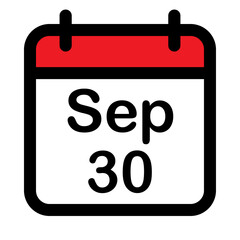 Calendar icon with thirtieth September