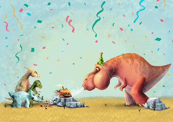 Jurassic Party, Dino Party, Tyrannosaurus Rex, cake, pie, muffin
