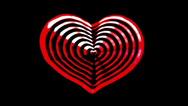 Chroma posterized love shape animation background