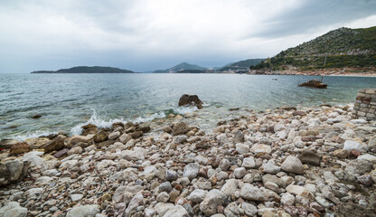 Beautiful seascape of the beach in Montenegro