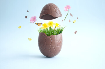 Chocolate easter egg spring surprise