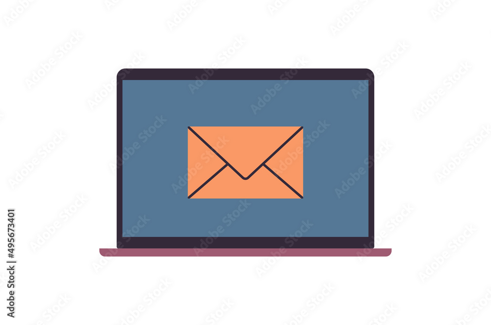 Aufkleber email and email inbox message mail business communication flat illustration.