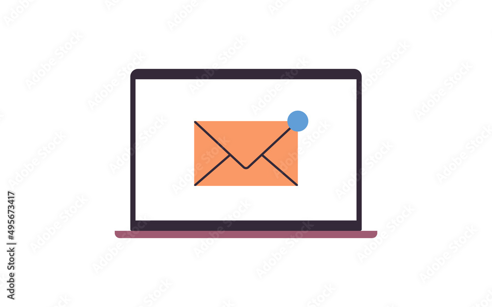 Poster email and email inbox message mail business communication flat illustration.