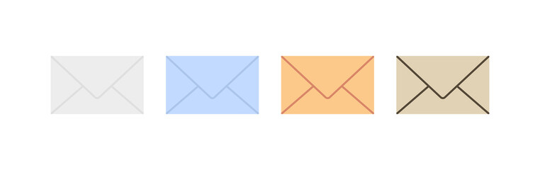 Envelope and mail flat illustration.