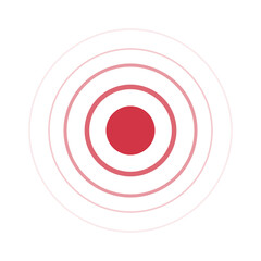 Radar signal and sonar sound wave flat illustration.
