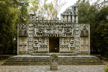 Reconstruction of a Maya temple inside the Museum of Anthropology Museum