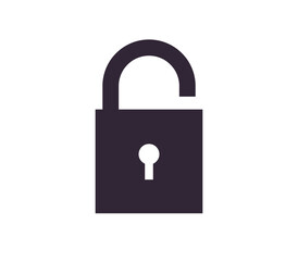 Padlock and unlocked flat illustration.
