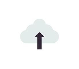 Cloud uploading and datacenter flat illustration.