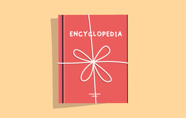 Encyclopedia and book flat illustration.