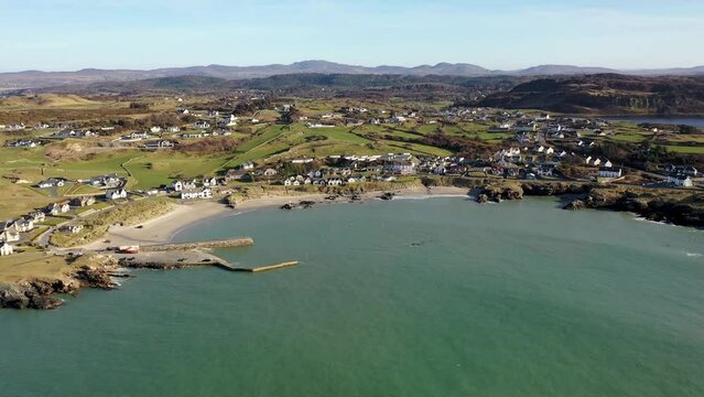 Aerial view of the pier at Portnablagh, Co. Donegal, Ireland