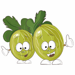 gooseberries with leaves