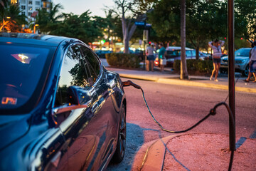 Fototapeta na wymiar charging a car