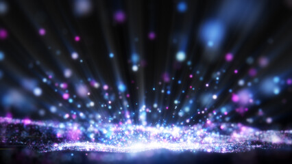 Glitter light purple pink blue particles and shine abstract background flickering particles with...