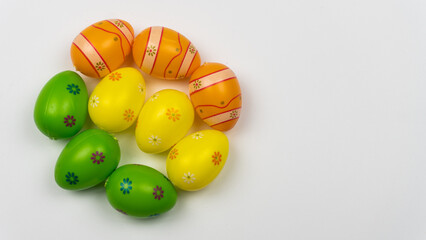 Colorful Easter eggs and a festive mood for everyone. Symbol of Easter.