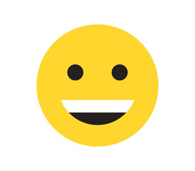 Fototapeta premium Simple expressions and yellow cartoon smile flat illustration. 