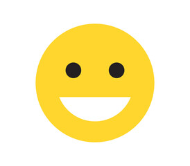 Simple expressions and yellow cartoon smile flat illustration.	
