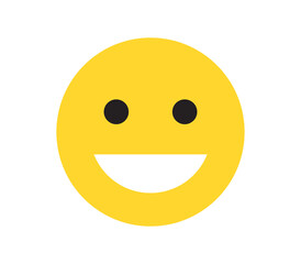 Simple expressions and yellow cartoon smile flat illustration.	
