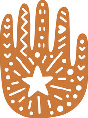Vector hand with star object, decorative illustration
