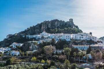Panoramic view of Sahara de la Zierra Town, Grazalema Area Andalusia Spain.