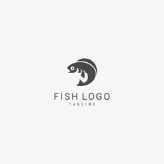 Obraz premium Fish logo icon design template flat vector Premium 