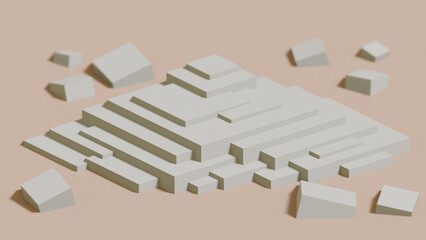 3d render of a pile of cubes