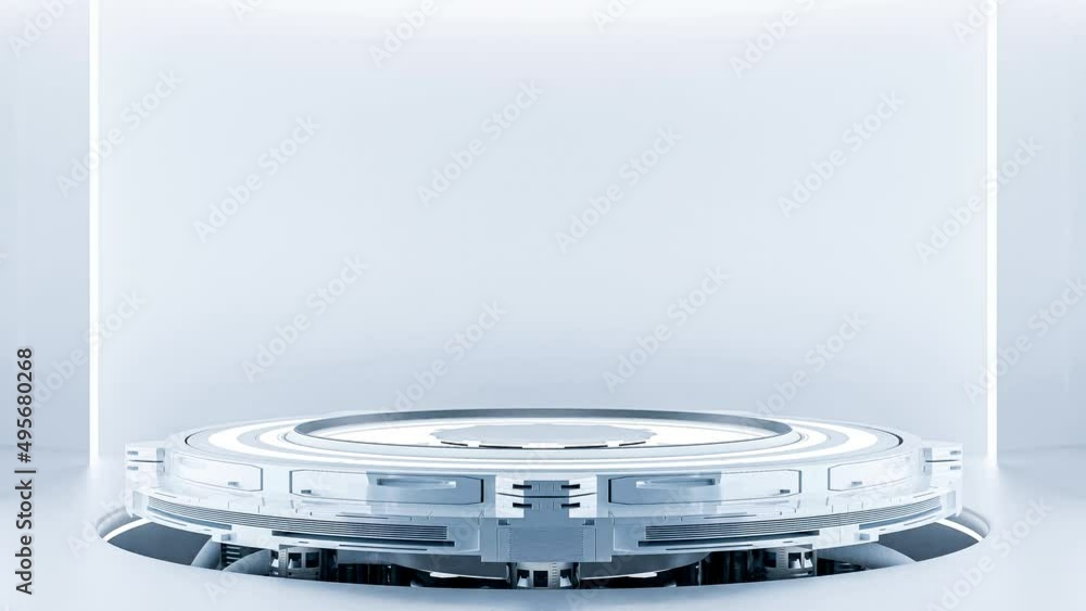 Poster technology background. power podium empty stage. sci-fi idea concept. technological elements innovat