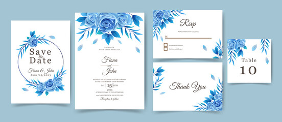 Fototapeta na wymiar wedding invitation with beautiful flowers design.