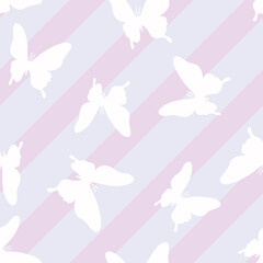 Vector butterfly seamless repeat pattern background.