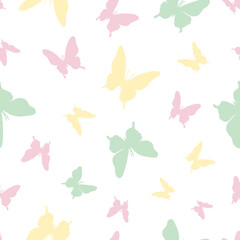Fototapeta na wymiar Vector butterfly seamless repeat pattern background.