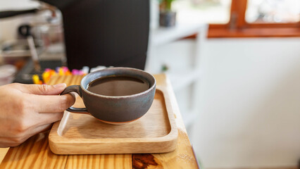 Cup of coffee in coffee shop