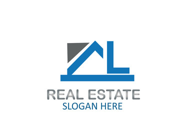 AL Letter Real Estate Logo Design Vector
