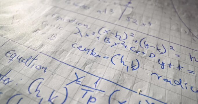 Review Of Mathematics Formulas closeup
